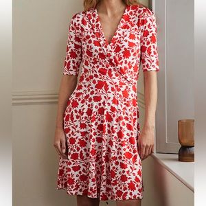 Boden Fixed Wrap Jersey Dress Size 14L EUC